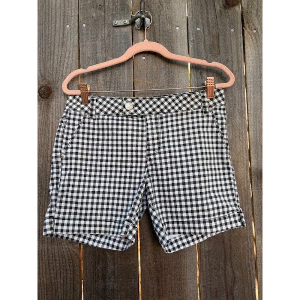 d. jeans New York Black White Gingham Checkered Shorts‎ Women's Size 6